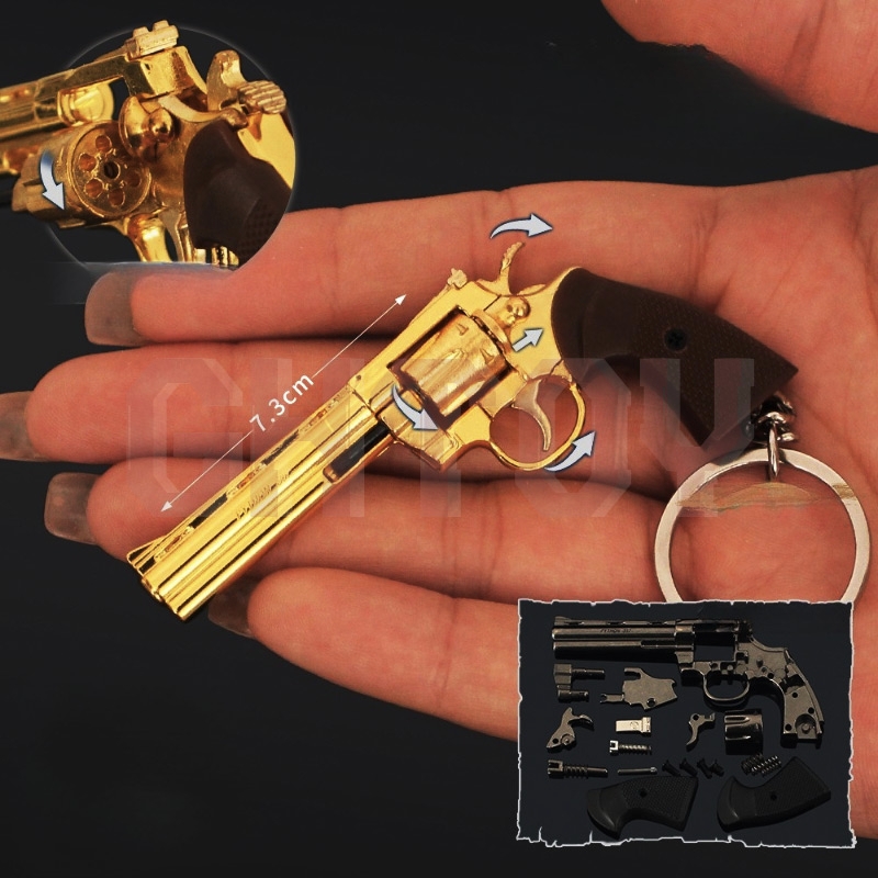 Model Kit Revolver - Mini pendentif pistolet en alliage 7.3cm/2.87