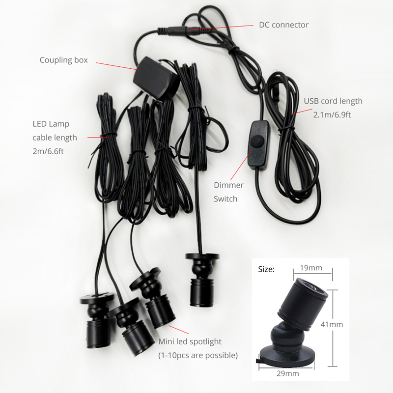Mini spot LED USB 5V 1W à inte - Model Kit Display Case avis et prix